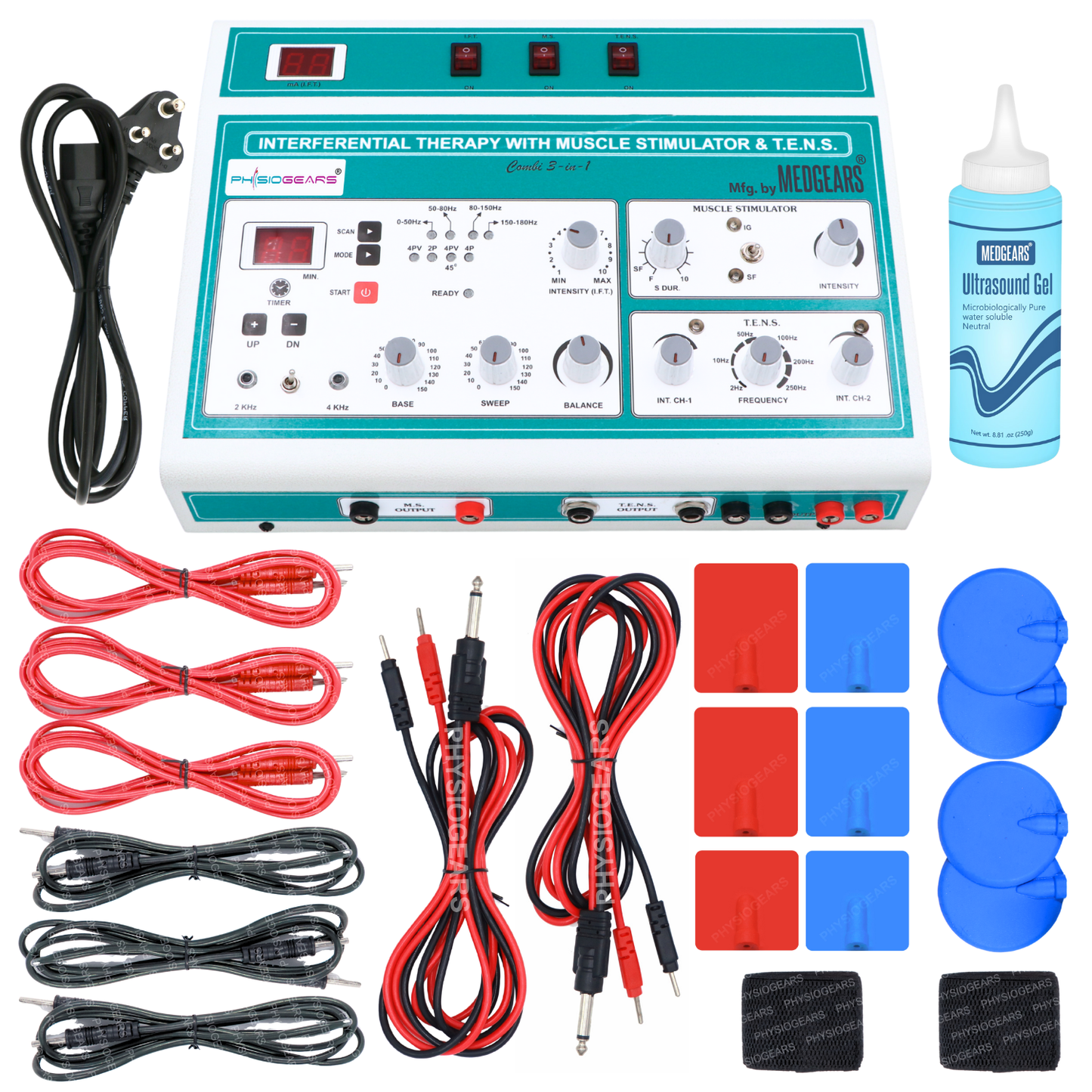 3 IN 1 MANUAL Interferential Therapy + Muscle Stimulator +  Transcutaneous Electrical Nerve Stimulation (Electrode Pad)