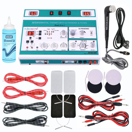 3 IN 1 MANUAL  Interferential Therapy + Ultrasound Therapy + Transcutaneous Electrical Nerve Stimulation (Self Adhesive Pad)
