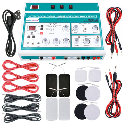 3 IN 1 MANUAL Interferential Therapy + Muscle Stimulator +  Transcutaneous Electrical Nerve Stimulation (Self Adhesive Pad)