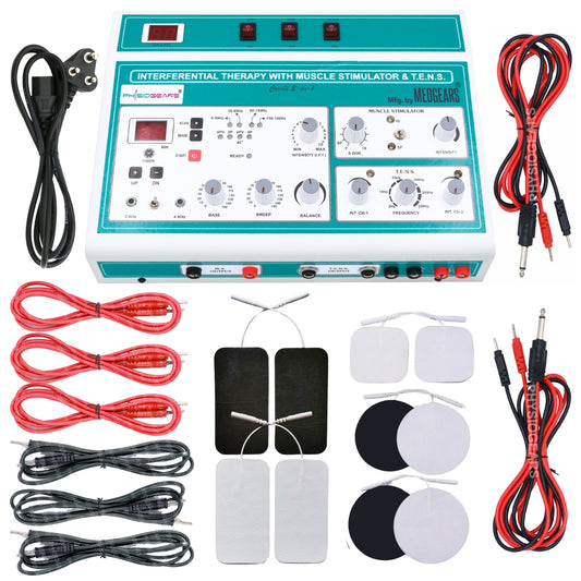 3 IN 1 MANUAL Interferential Therapy + Muscle Stimulator +  Transcutaneous Electrical Nerve Stimulation (Self Adhesive Pad)