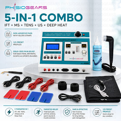 5 In 1 IFT MS Tens Ultrasonic Deep Heat Physiotherapy Machine (Electrode Pad)