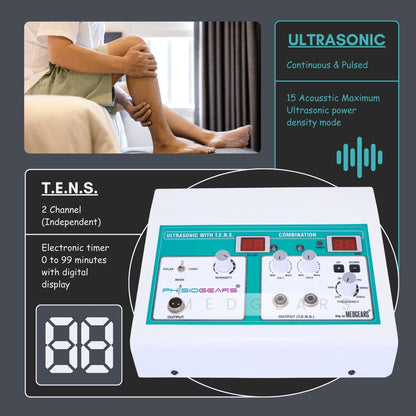 Ultrasound Therapy + Transcutaneous Electrical Nerve Stimulation  2Channels (Electrode Pad)