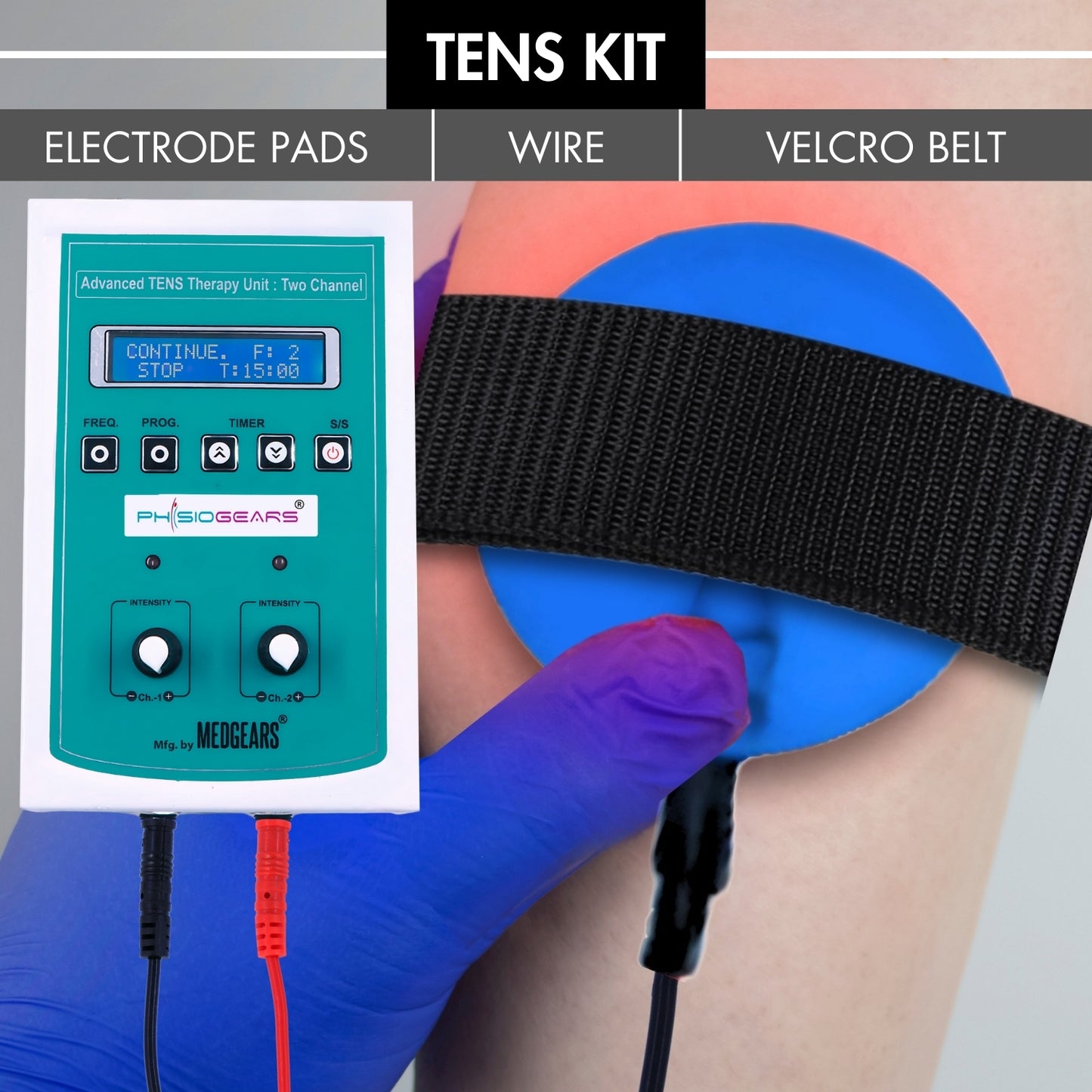 2 ch tens kit (2 wire, 4 pads,1 valacro)