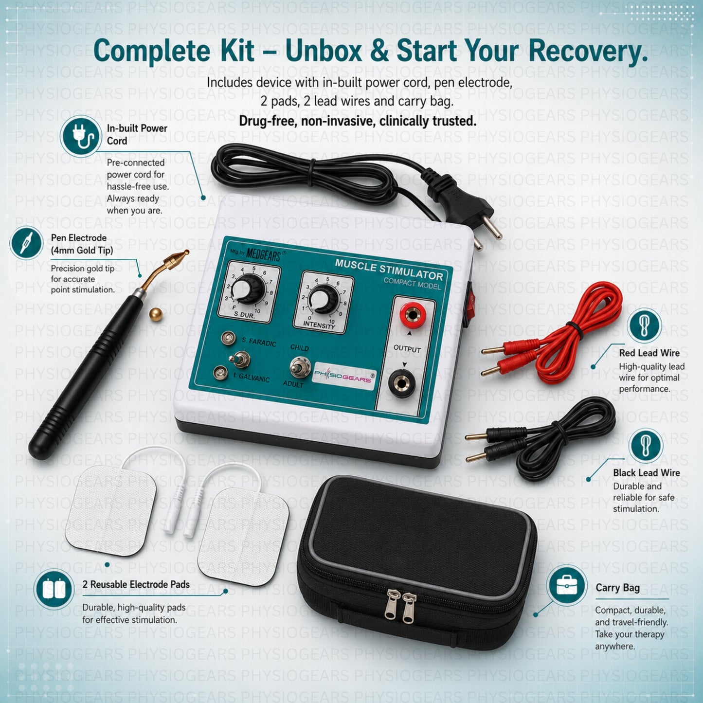 Mini MS 2 Pin muscle stimulator physiotherapy machine