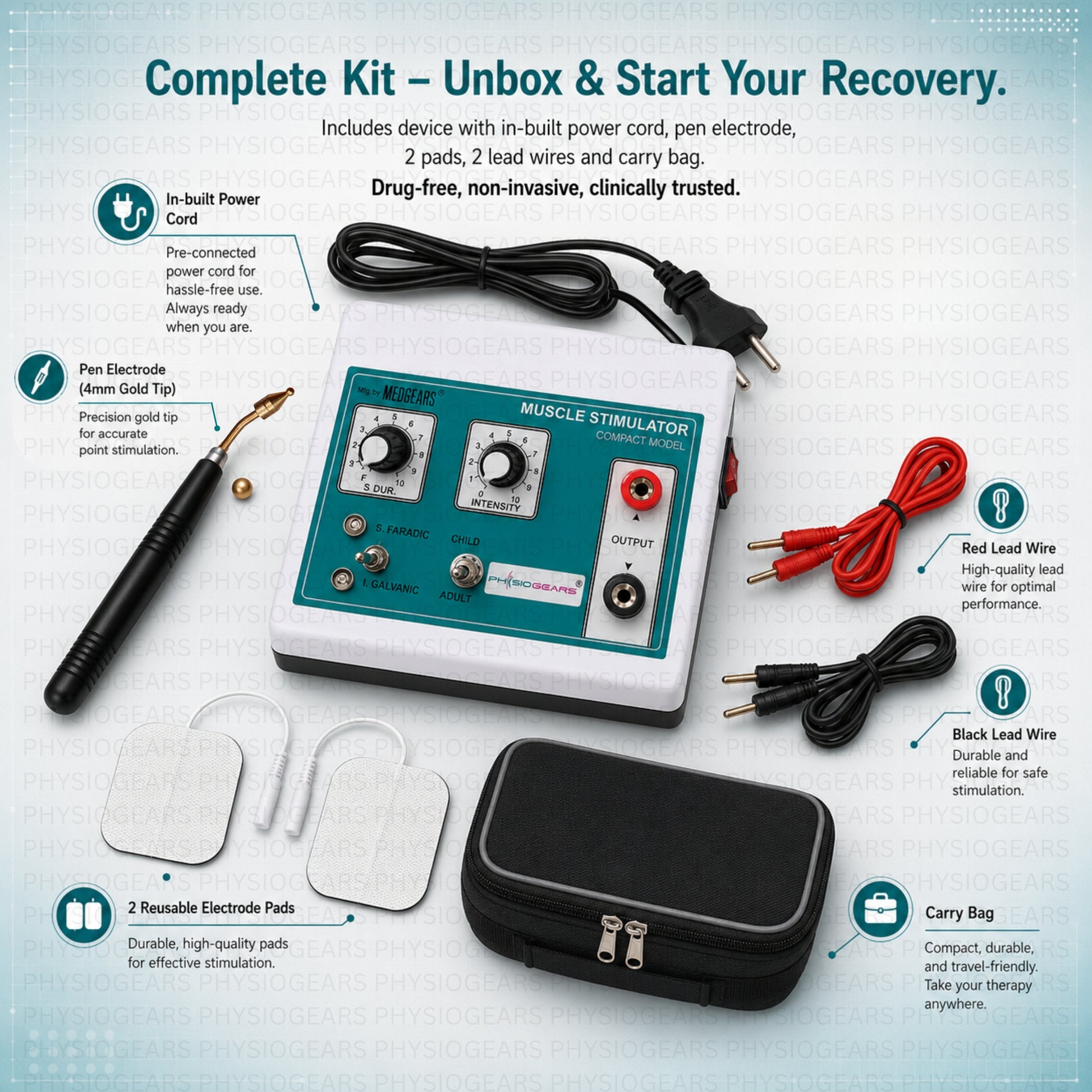 Mini MS 2 Pin muscle stimulator physiotherapy machine