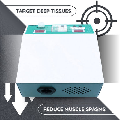 Device for target deep tissues with text on a gray background