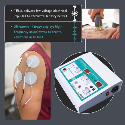 Ultrasound Therapy + Transcutaneous Electrical Nerve Stimulation  2Channels  (Self Adhesive Pad)