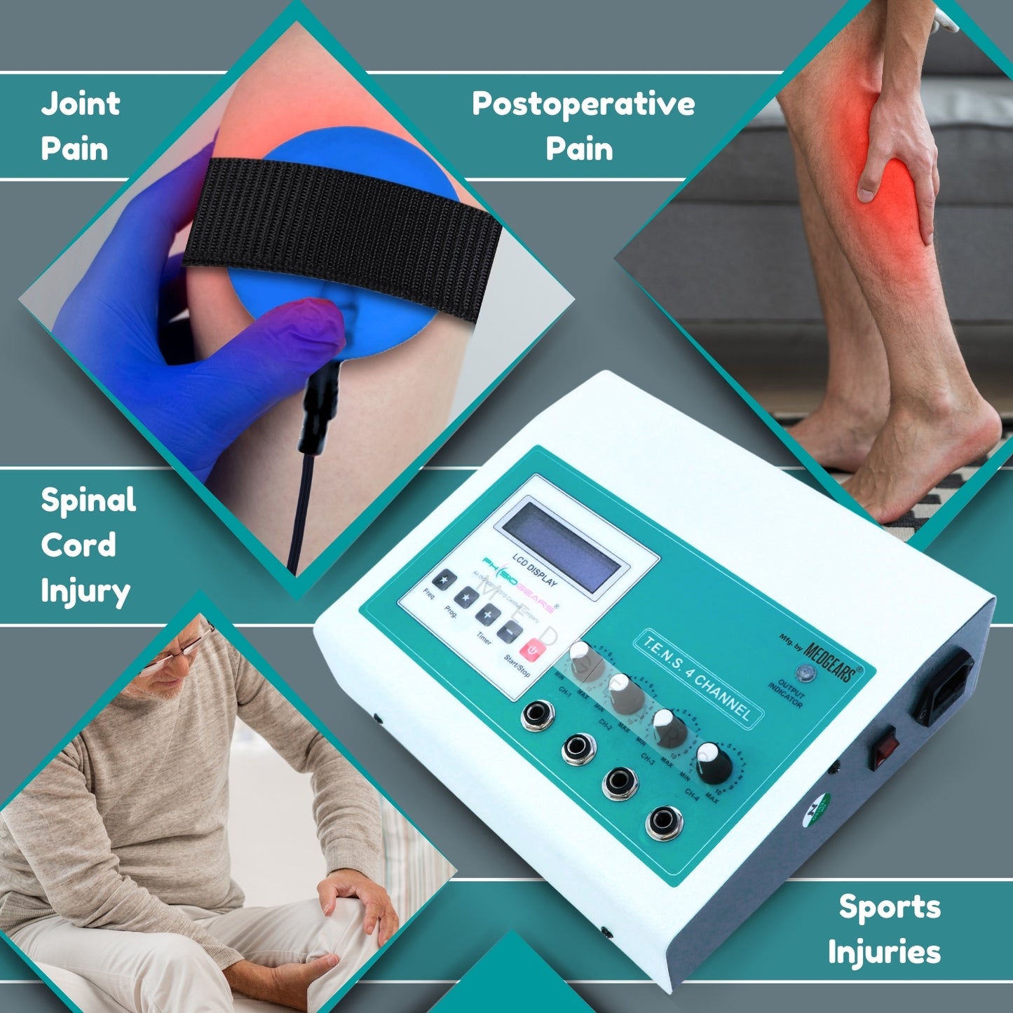 4 CH Transcutaneous Electrical Nerve Stimulation LCD (Electrode Pad)