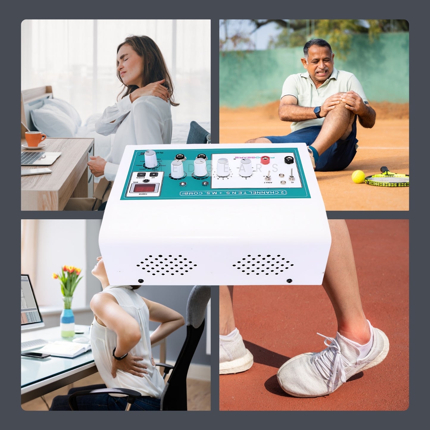 Transcutaneous Electrical Nerve Stimulation +Muscle Stimulator TIMER (Self Adhesive Pad)