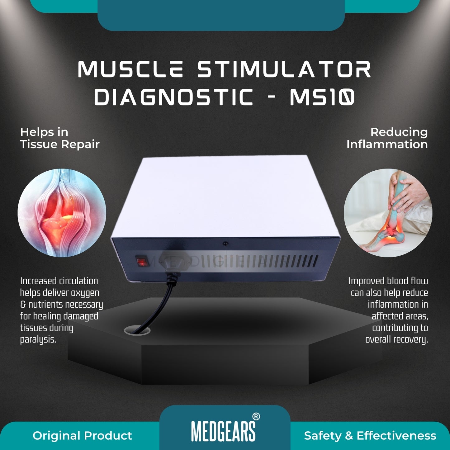 Muscle Stimulator 10 DIGNOSTIC 4 PIN (Self Adhesive Pad)