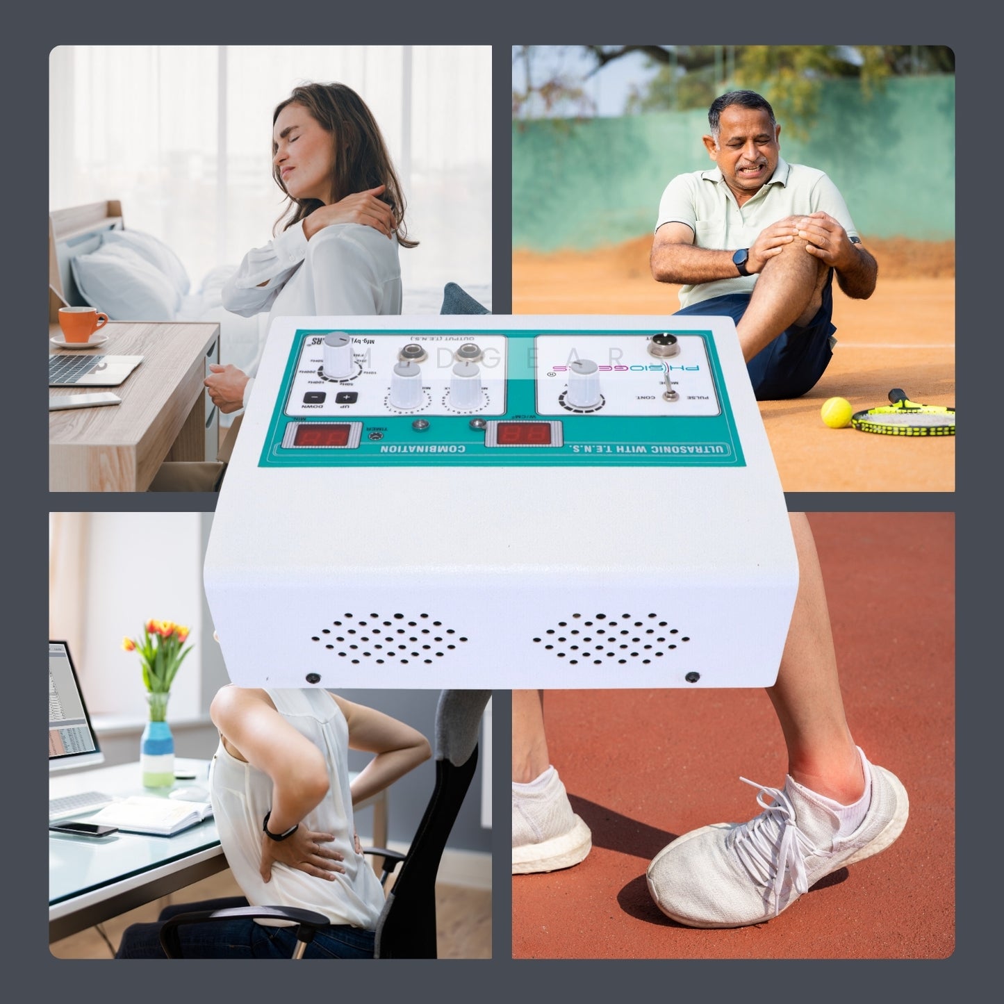 Ultrasound Therapy + Transcutaneous Electrical Nerve Stimulation  2Channels  (Self Adhesive Pad)