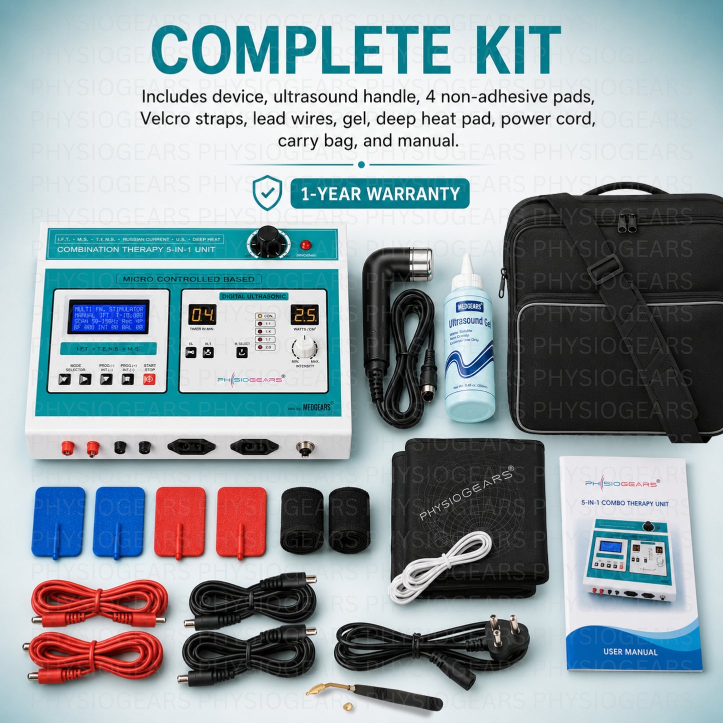 5 In 1 IFT MS Tens Ultrasonic Deep Heat Physiotherapy Machine (Electrode Pad)